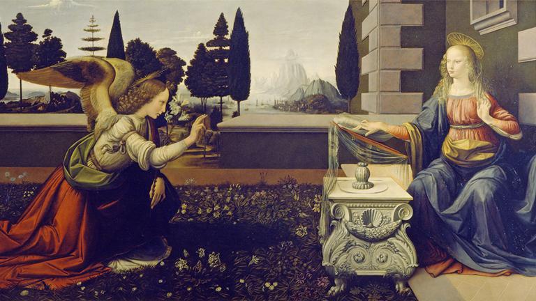 Leonardo da Vinci. 1472-75. Galleria Uffizi. Φλωρεντία.