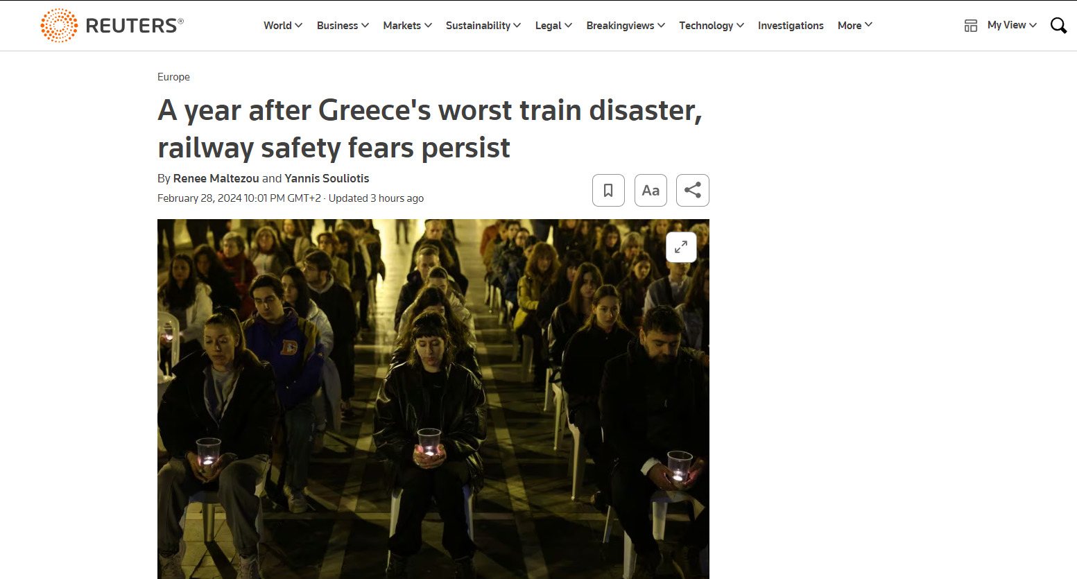Reuters, Τέμπη