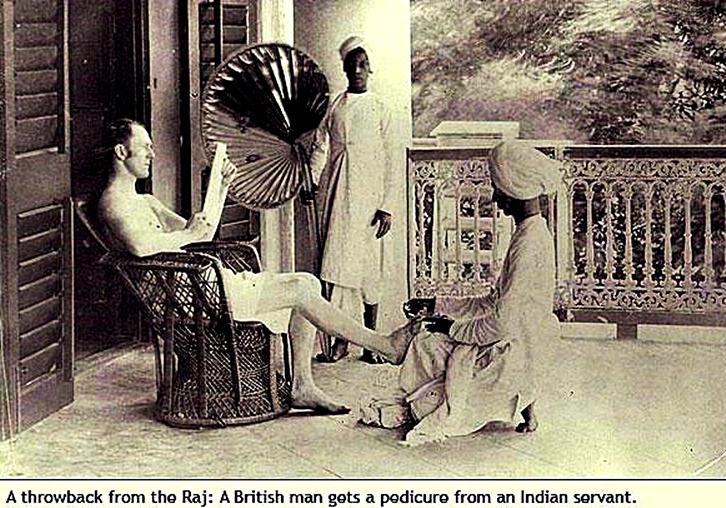 A_British_man_gets_a_pedicure_from_an_Indian_servant