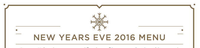 new years eve menu